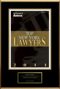 David Centeno awarded Top NY Divorce Lawyer 2011 by Arrive Magazine